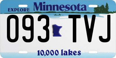 MN license plate 093TVJ