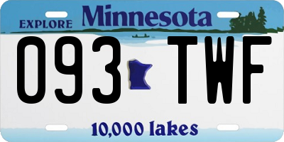 MN license plate 093TWF
