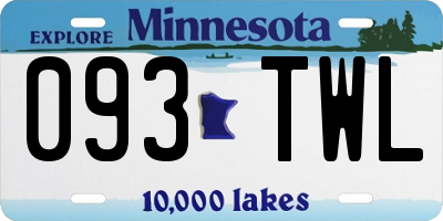 MN license plate 093TWL