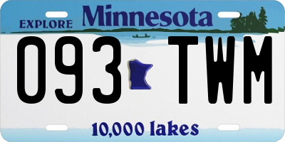 MN license plate 093TWM