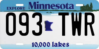 MN license plate 093TWR