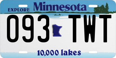 MN license plate 093TWT