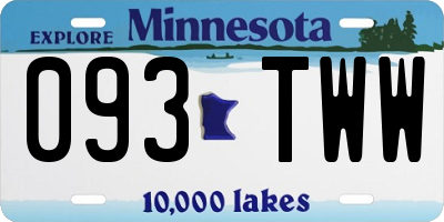 MN license plate 093TWW