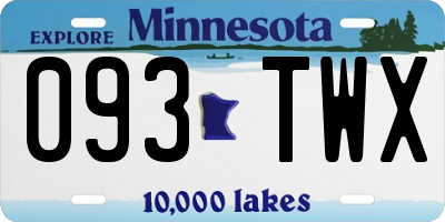 MN license plate 093TWX