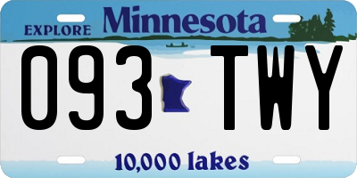 MN license plate 093TWY