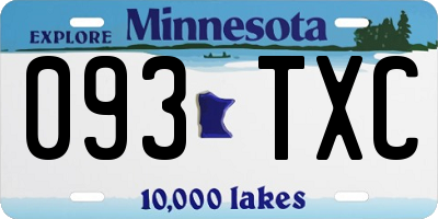 MN license plate 093TXC