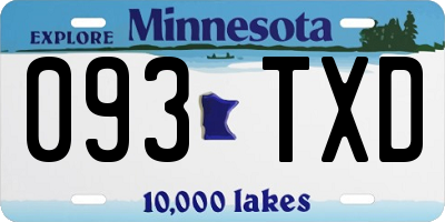 MN license plate 093TXD