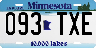 MN license plate 093TXE
