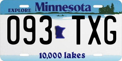 MN license plate 093TXG