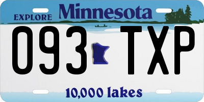 MN license plate 093TXP