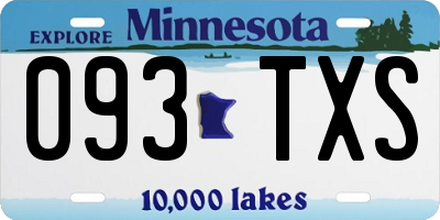 MN license plate 093TXS