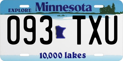 MN license plate 093TXU