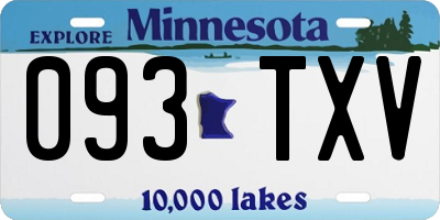 MN license plate 093TXV