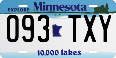 MN license plate 093TXY