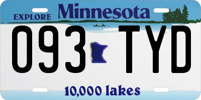 MN license plate 093TYD