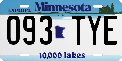 MN license plate 093TYE