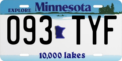 MN license plate 093TYF