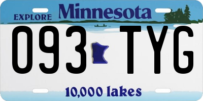 MN license plate 093TYG