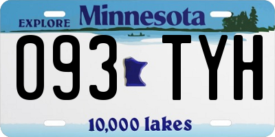 MN license plate 093TYH