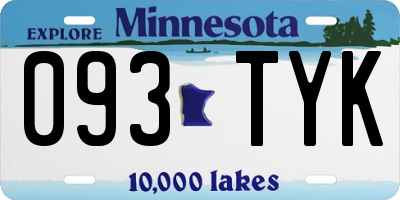 MN license plate 093TYK