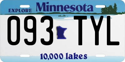 MN license plate 093TYL