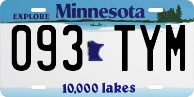 MN license plate 093TYM