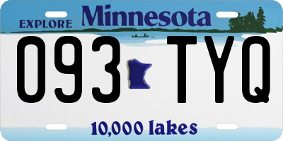 MN license plate 093TYQ