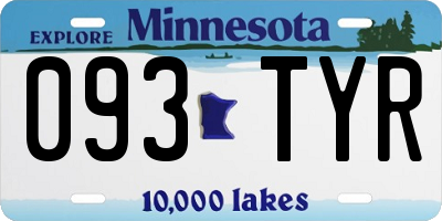 MN license plate 093TYR