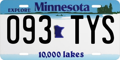 MN license plate 093TYS
