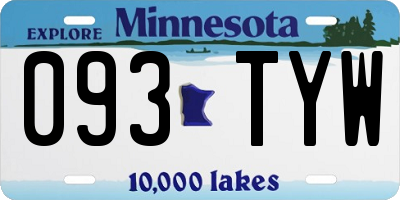 MN license plate 093TYW