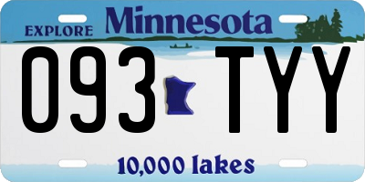 MN license plate 093TYY