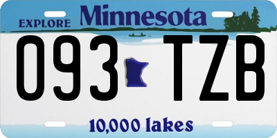 MN license plate 093TZB