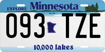 MN license plate 093TZE