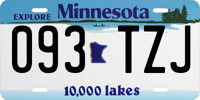 MN license plate 093TZJ