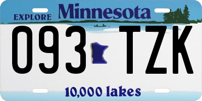 MN license plate 093TZK