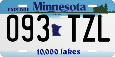 MN license plate 093TZL