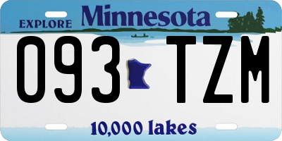 MN license plate 093TZM