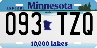 MN license plate 093TZQ
