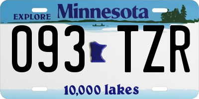 MN license plate 093TZR