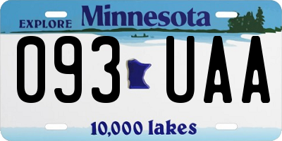 MN license plate 093UAA