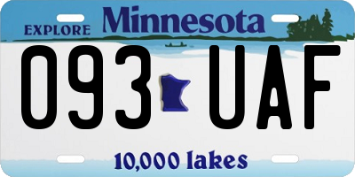 MN license plate 093UAF