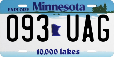 MN license plate 093UAG