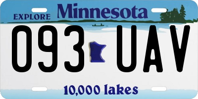 MN license plate 093UAV