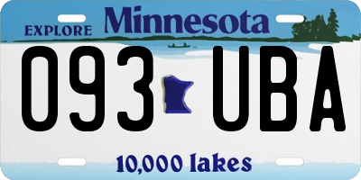 MN license plate 093UBA