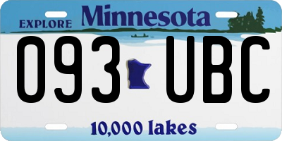 MN license plate 093UBC