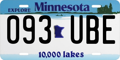 MN license plate 093UBE