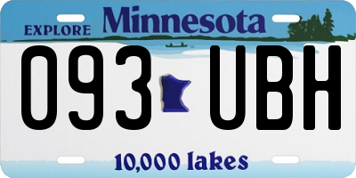 MN license plate 093UBH