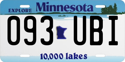MN license plate 093UBI