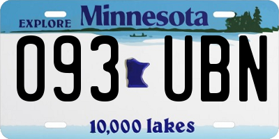 MN license plate 093UBN