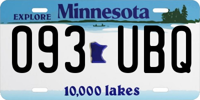 MN license plate 093UBQ